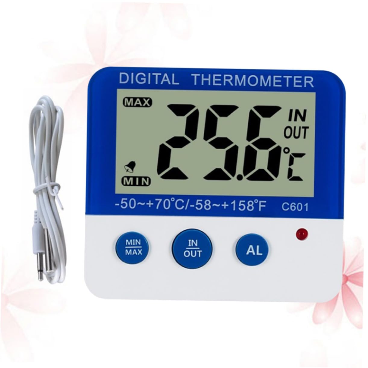 VICASKY 3 Pezzi Termometro per Interni ed Esterni con Allarme Temperatura Alta Bassa Display LED Unità Sensore Temperatura e Umidità Bianco e Blu