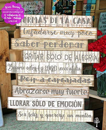 Cuadro de madera con frases y mensajes positivos e inspiradores para decorar...