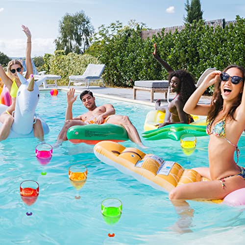 Floating Wine Glasses For Pool Set Of 4 Pool Shatterproof Poolside Wine Glasses Plastic Floating Cup With Charms Tags Wine Glasses Unbreakable Wine Glasses Pool For Beach Tub Outdoor Beer Drinking #TOP2