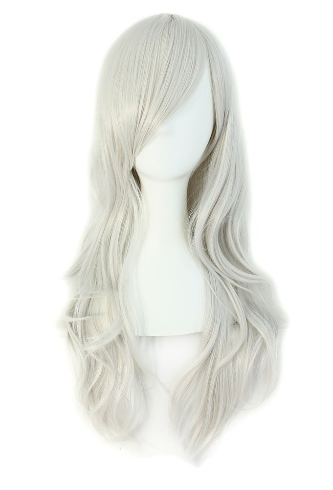 MapofBeauty 28″ 70cm Long Curly Hair Ends Costume Cosplay Wig (Silver Gray) MapofBeauty 28″ 70cm Long Curly Hair Ends Costume Cosplay Wig (Silver Gray)