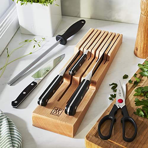 Image of ZWILLING Pro 7-pc Knife Block Set with In-Drawer Knife Tray