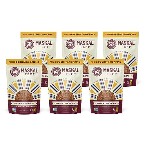 Maskal Teff Brown Teff Grain, 14 Ounce (6 pack)