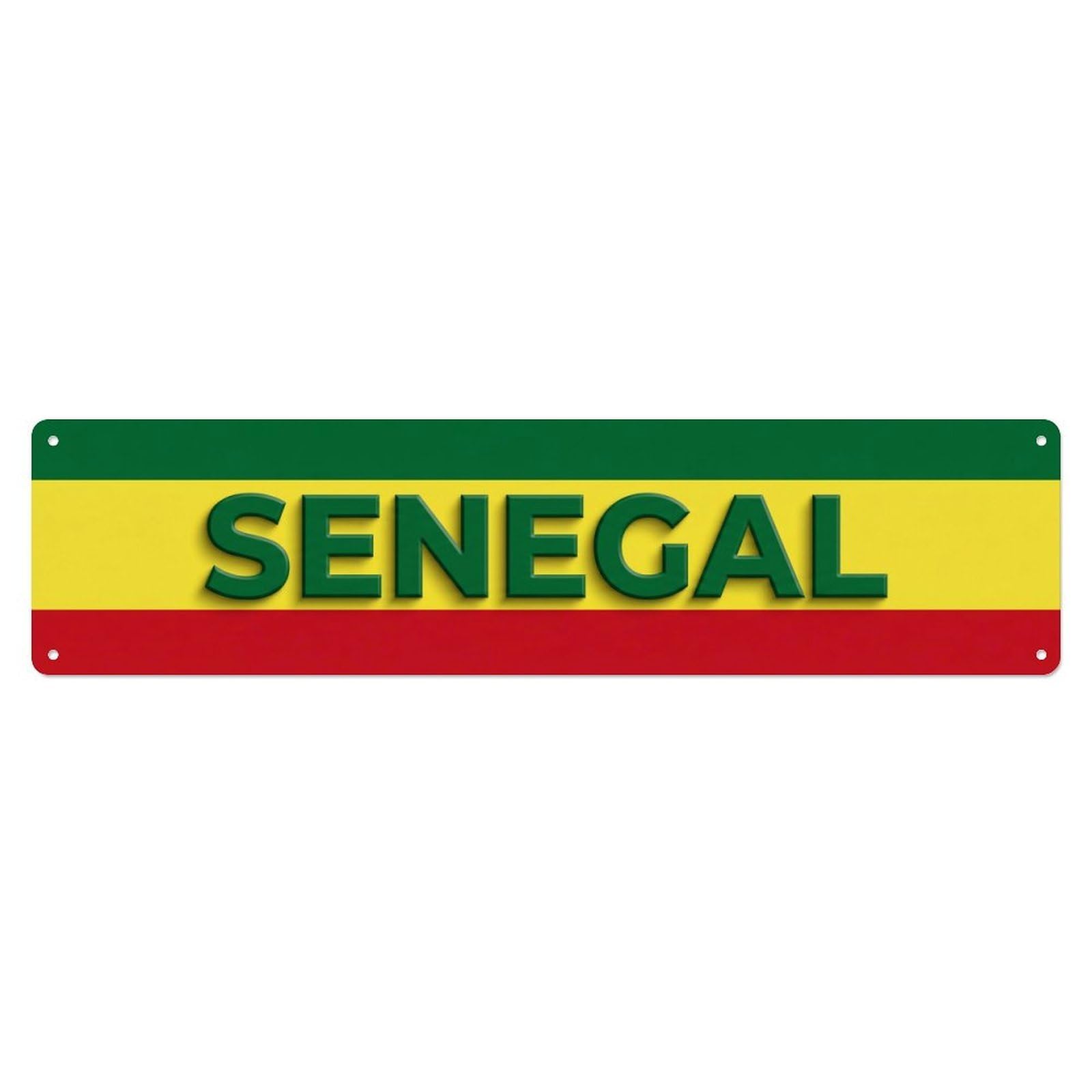 Vintage Senegal Flag Pattern Metal Tin Sign