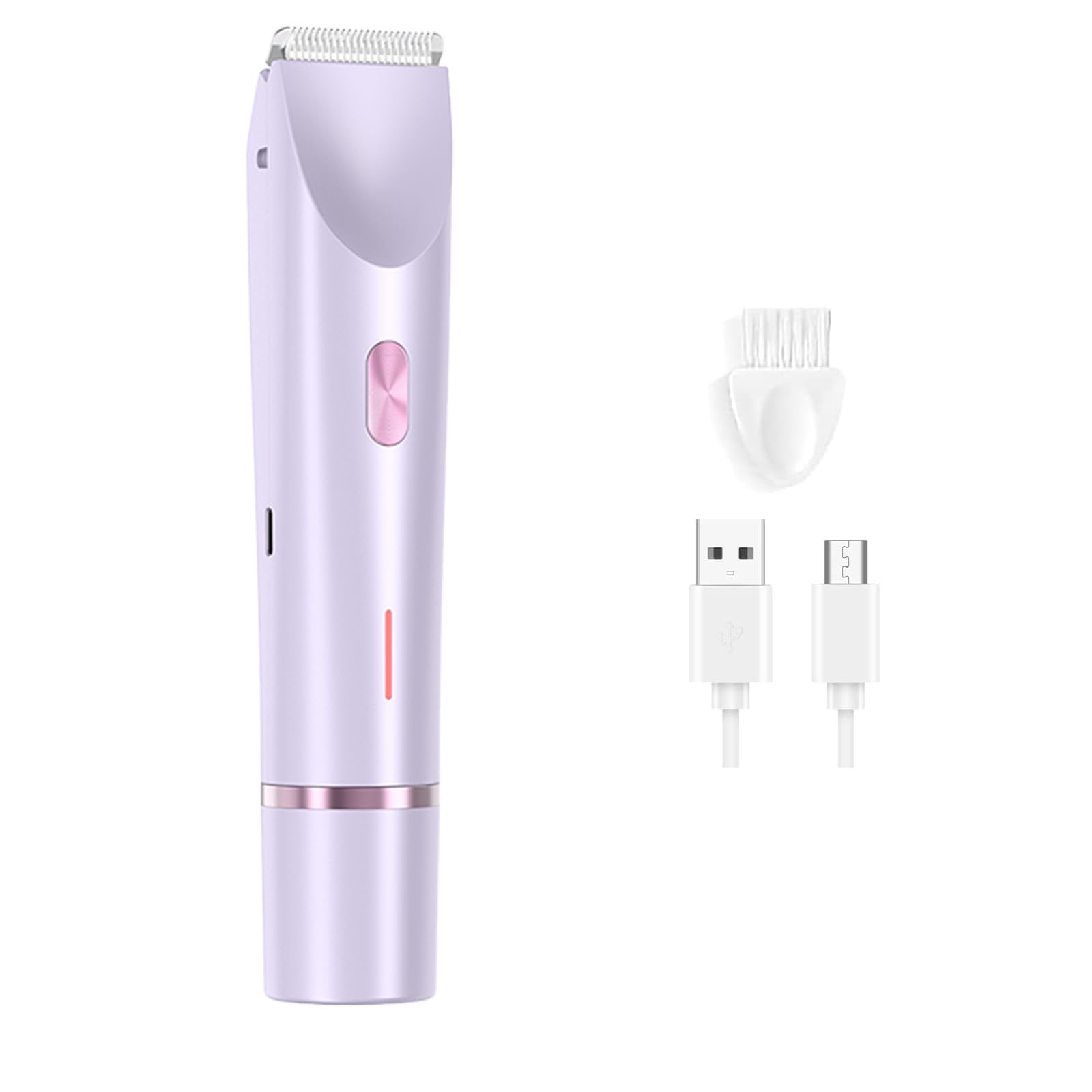2 in 1 Electric Shaver for Women, Rechargeable Electric Shaver and Accessories, Wet and Dry Use Body Trimmer for Home (Purple)