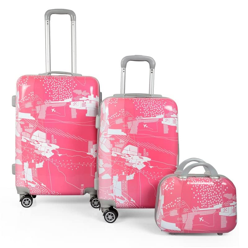 2Pc Set Trolley Bag (20/28 inch) with 1Pc Vanity Bag - Pink-image-9