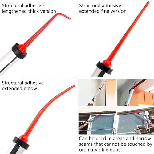 Image of Caulking Nozzle for Sausage Caulking Gun,Long Sausage Nozzle,Reusable Caulk Nozzle Applicator (1Straight +2 Curved)