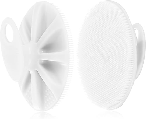 INNERNEED Cepillo de limpieza corporal de silicona suave de grado alimenticio, exfoliante suave y masaje para todo tipo de piel (blanco)