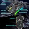 Wireless Lightweight Gaming Mouse Honeycomb with 7 Button Multi RGB Backlit Perforated Ergonomic Shell Optical Sensor Adjustable DPI Rechargeable 800 mAh Battery USB Receiver for PC Mac Gamer(Black)