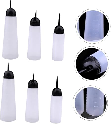 6pc Hair Dye Bottles with Measurement Scale - Professional