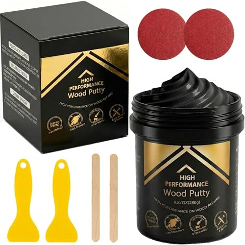 Deuvuo Black Wood Filler Putty Kit (9.87 Ounce)