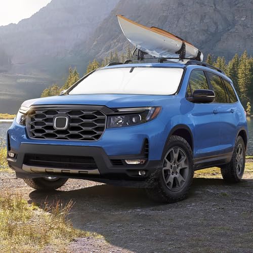 Sunshade for Honda Passport Windshield Sun Shade Custom Fit 2019-2024 2025 Honda Passport, Sport, EX-L, Touring, Eliten, SUV Accessories Foldable Sun Visor Front Window Shield Protector Block UV Ray