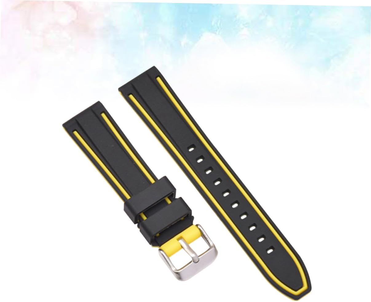 Adjustable Band in Black Yellow Silicone Watchband for S3 Replacement Band Change