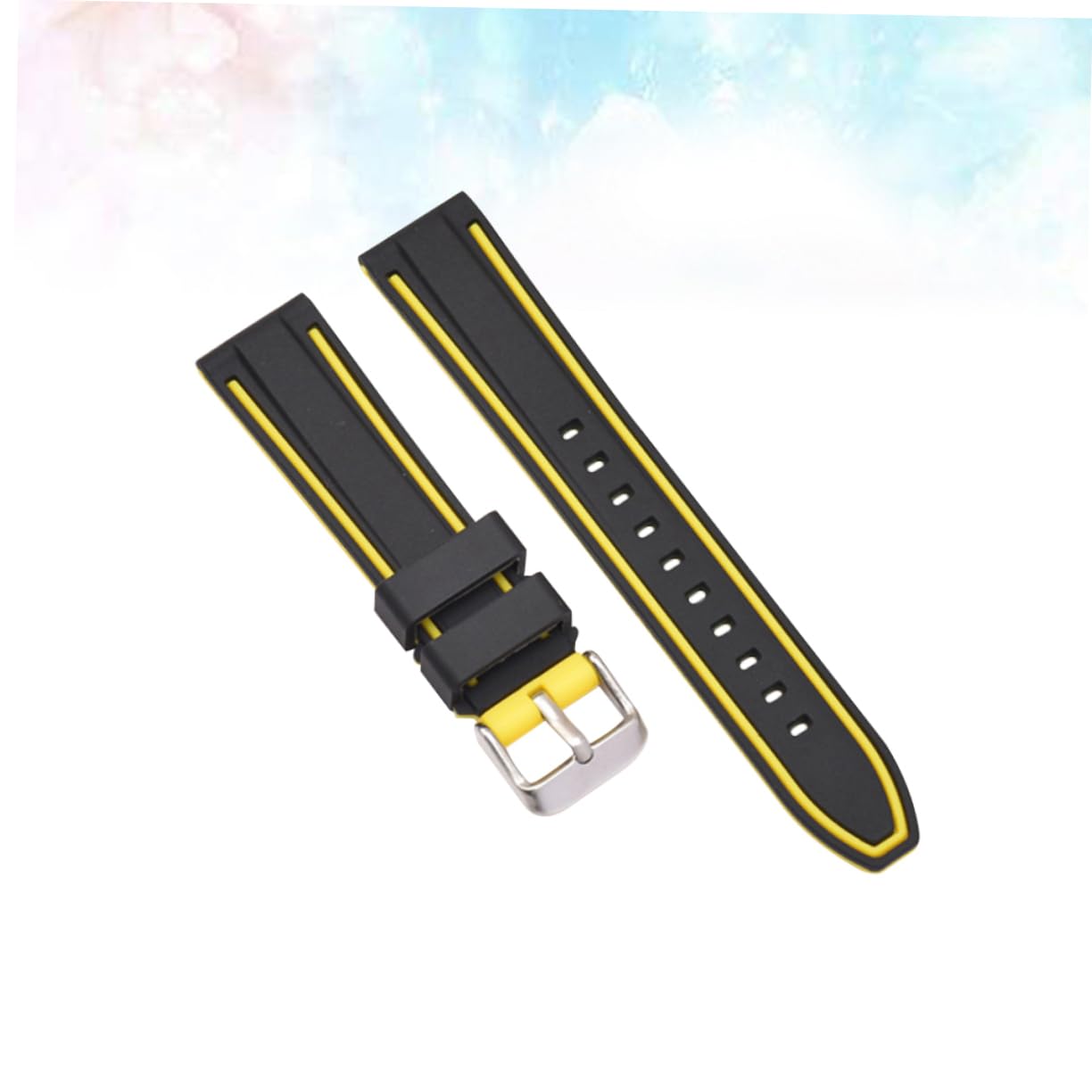 LALADEFIEE Adjustable Band in Black Yellow Silicone Watchband for S3 Replacement Band Change