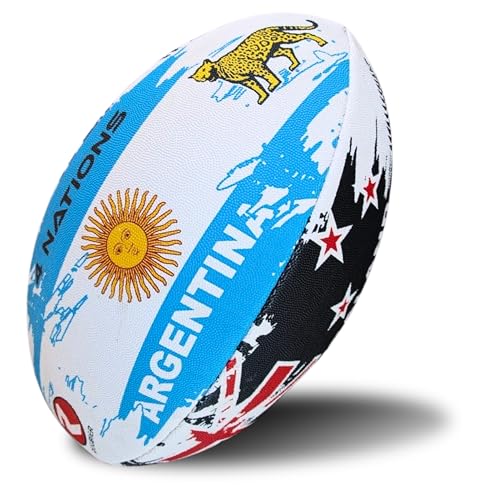 RUGBIER – Balón de Entrenamiento para Rugby - Talla 5 Training – Alta Gama - Entrenamiento y Juego - Categorías Masculinas y Equipos Senior – 4 Naciones