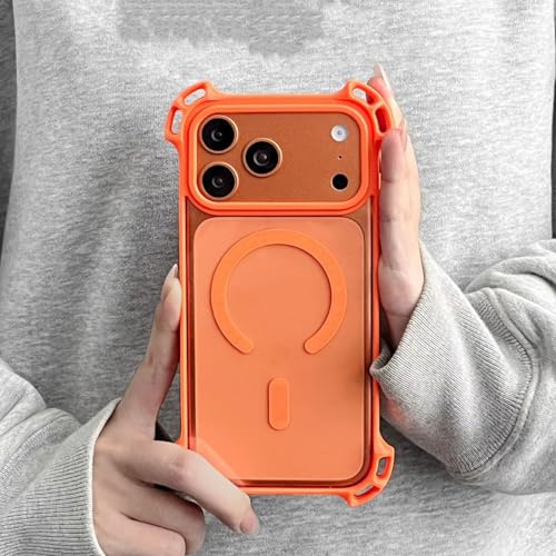 Étui de luxe pour iPhone 16 coque transparente antichoc orange