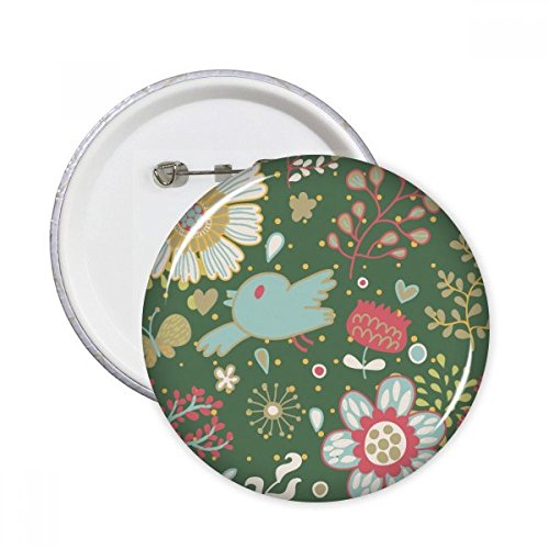 Badge bouton fleur vert foncé cadeau original pour amateurs de plantes M