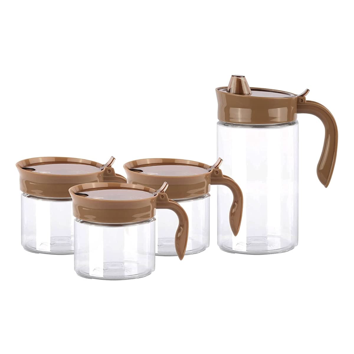 FLEXY®Glass Storage Jar Containers For Kitchen Storage, Pickle Storage, Dry Fruits Storage, Transparent PACK of 4.