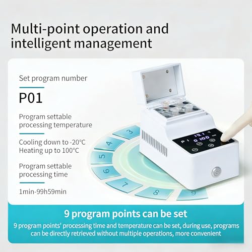 Incubadora de baño seco con tapa, calentador de bloque termostático de laboratorio digital, múltiples puntos de programa, función de calibración rápida para uso en laboratorio e investigación