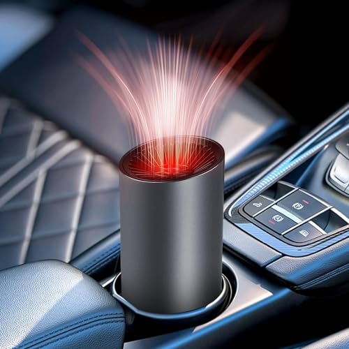 Portable 12V Car Heater with Fast Defrosting and Defogging, Compact 12V Heater for Car, Campervan and SUV, Plug-in Cigarette Lighter Heater Ideal for Winter Travel and Cold Weather Comfort