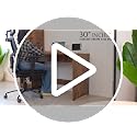Image of ABOUT SPACE Study Table with Cabinet - Computer Table with 2 Open, 2 Closed Storage Space DIY Engineered Wood Office Desk for PC Laptop Gaming (Beige & Walnut - L 158.5 x B 56 x H 146.5cm)