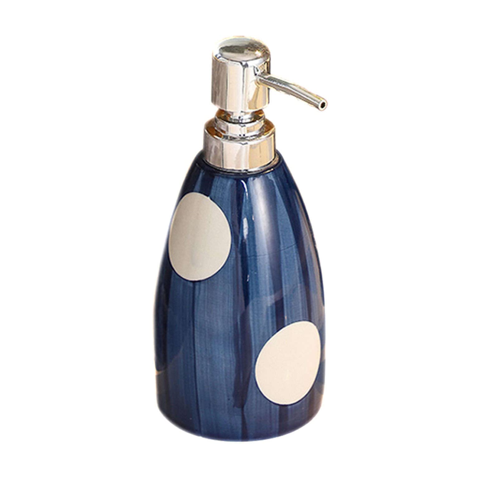 soap dispenser, Soap Dispenser,Japanese Style Lotion With Empty Pump, Hand,Bathroom Vanity Countertop-cone-blue 2-400ml/14oz