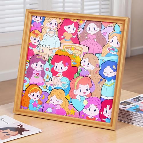 Juguetes educativos de madera: puzzle infantil con marco para pintar con dibujos 3