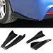 DTOUCH RACING Rear Bumper Lip Lower 48CM Black Corner Valance Covers Splitter Spoilers
