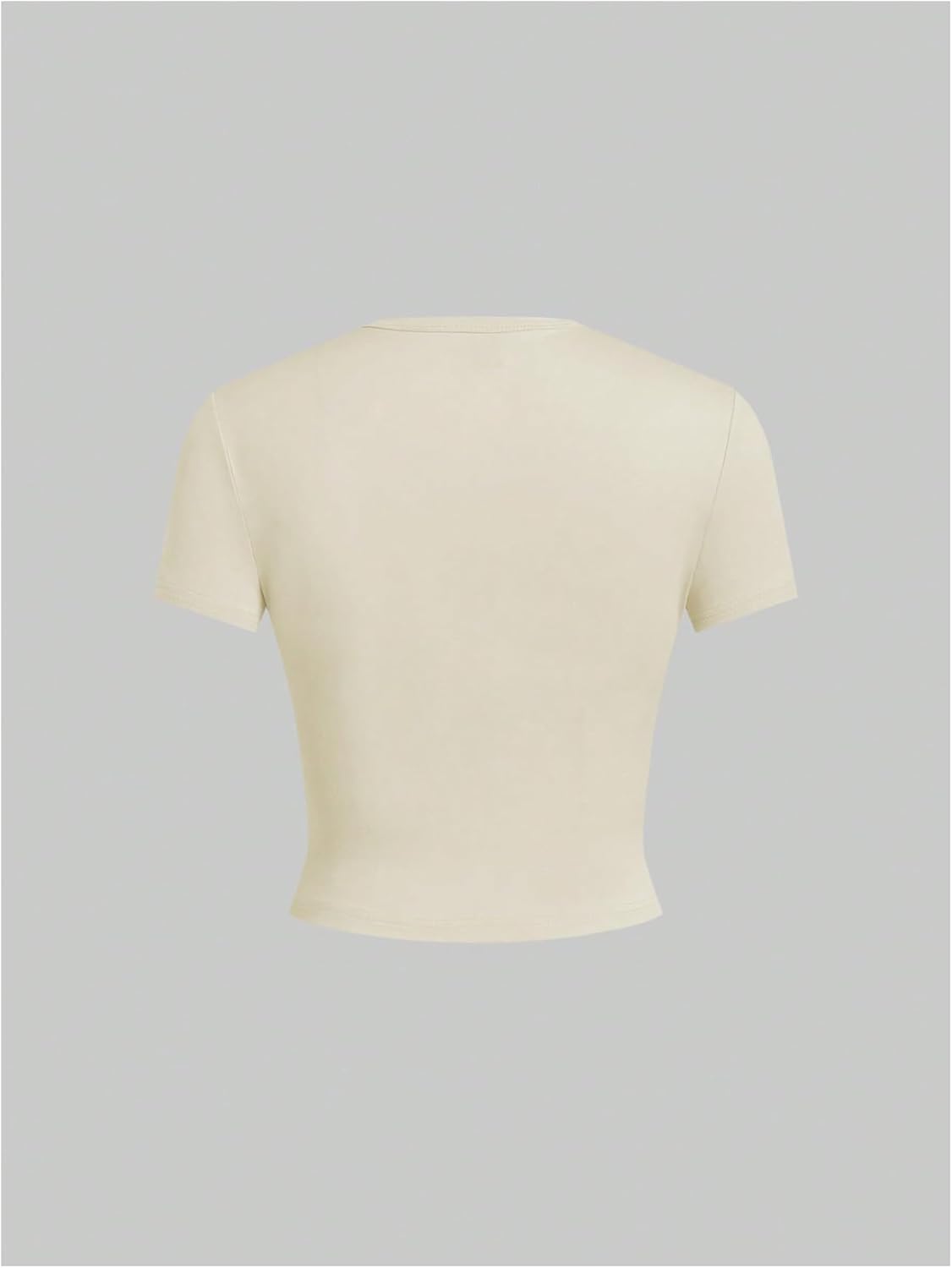 OYOANGLE Women's 5 Pack Short Sleeve Cropped T Shirt Crew Neck Slim Tee Going Out Tops - Image 4