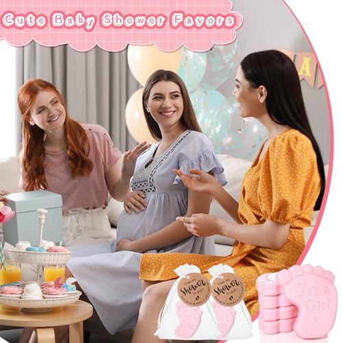 25 sets baby shower soap favors for guests girl boy mini footprint handmade scented soaps with thank you tags and organza bags for shower gender reveal party favorspinkbaby feet