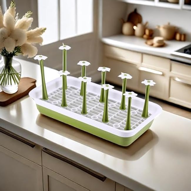 Removable Large Water Bottle Drying Rack, Vertical Bottle Drying Rack Kitchen Counter for Drinking Glass, Insulated Mugs, Baby Bottles, Sports Bottles, Plastic Bag, Wine Glass, Tumblers, Water Cups