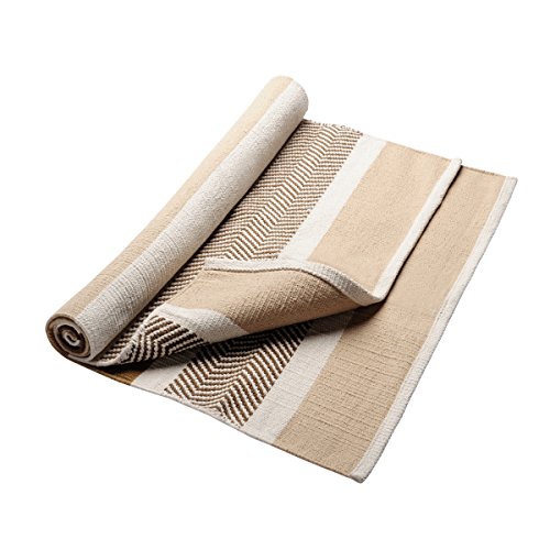 Hugger Mugger Cotton Yoga Rug - Absorbent, Grippy Tight Weave, Ashtanga and Hot Yoga Rug, Helps with Slippery Hands and Feet