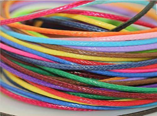 Waxed Wax Cotton Cord String Linen Thread Wire Jewelry Bracelet Making (assroted 12colors 5yards Each Color Thickness 2mm)