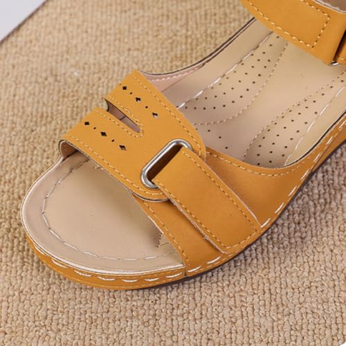 Women's Summer Sandals With Adjustable Hook & Loop Straps, Comfortable Lightweight Open Toe Casual Shoes - Breathable for Indoor & Outdoor Use3