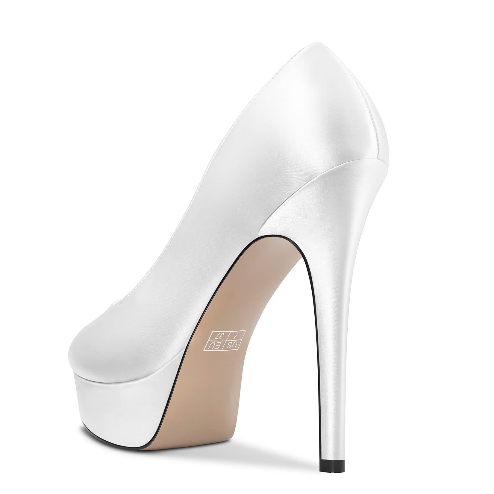 Aachcol Donna Piattaforma Pumps Aperte sulla Punta Slip-on Spillo Alto High Tacco Heel Dress Scarpe Ufficio Feste da Matrimonio Raso 13 CM