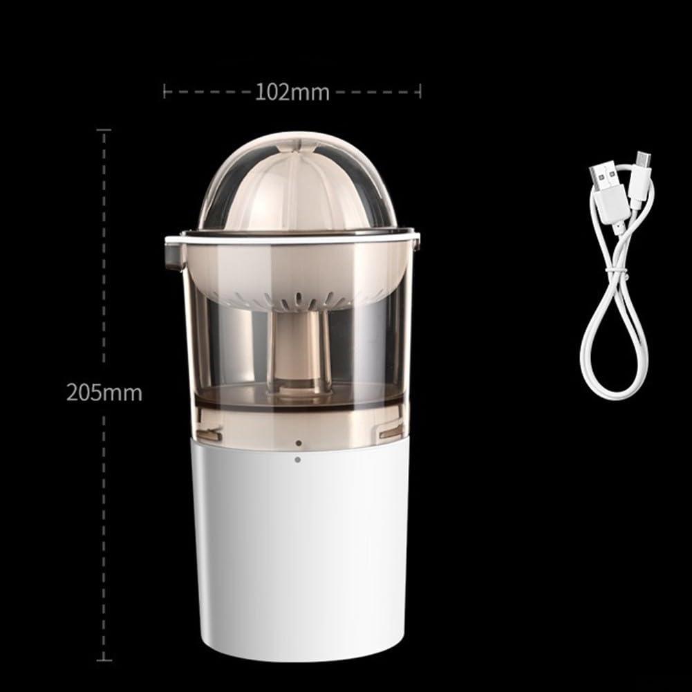 ReachMall Presse-agrumes électrique, sans fil, portable, blanc, avec USB, grande capacité, 2 vitesses, lames en acier inoxydable, passe au lave-vaisselle, 2023