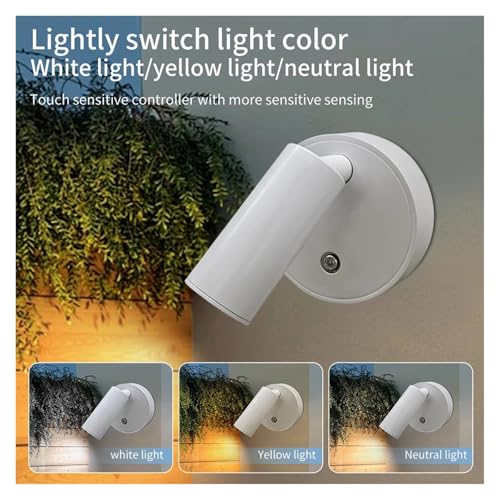 Lámpara de pared LED magnética negra recargable por USB con control táctil 5