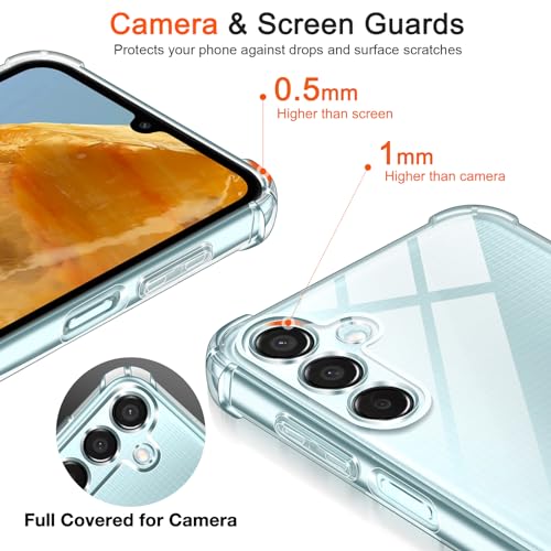 Image of Lustree Back Cover Transparent Case Compatible with Samsung Galaxy M15 | Clear + TPU Case with 4 Corner Air Cushion Protection & Camera Protection | Slim& Stylus Cover