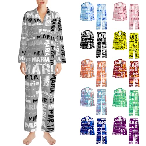Personalized Pajamas for Women Men Personalized Sleepwear Christmas Fun Gift Pjs Customized Name Loungewear Set
