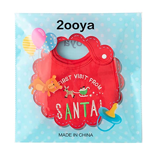 3Pcs Cotton Christmas Baby Bib Infant Drooling Feeding Bibs With Resin Buttons Toddler Absorbable Bib Set Unisex Cartoon Pattern Newborn Baby Food Bibs Baby Gift Photo Props For Christmas(6-12 Months) #TOP6