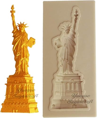 Miniatura 2 de Linda y divertida estatua 3D de la Libertad, molde de silicona para hacer bloques de hielo, caramelos, fondant, chocolates, jabones, pasteles,