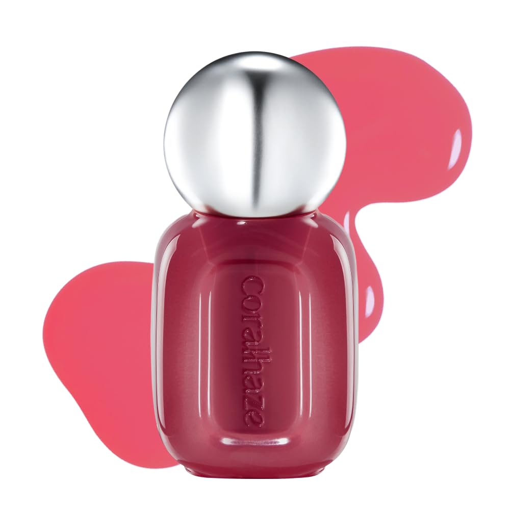 CORALHAZE Fruity Jam Gloss (506 Cherry Pop Pop) Watery Glass Lip Tint, High Shine, Non-Sticky, Jelly Glaze, Buildable Long-Lasting Lip Stain, Hydrating Lightweight, Vivid Glassy Korean Makeup 506 Cherry Pop Pop Fruity Jam