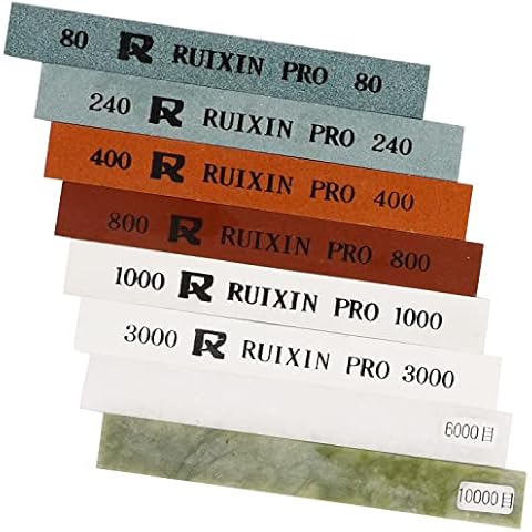 8Pcs Knife Sharpening Stones for RUIXIN Pro RX-008 Knife Sharpener Fixed-angle kit, Professional Whetstone Set Grindstone Polishing Stone without Base 80/240/400/800/1000/3000/6000/10000 Grit Cover