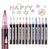 Self Outline Metallic Markers,Super Squiggles Shimmer Markers Pen For Highlight Outline Metallic Mar