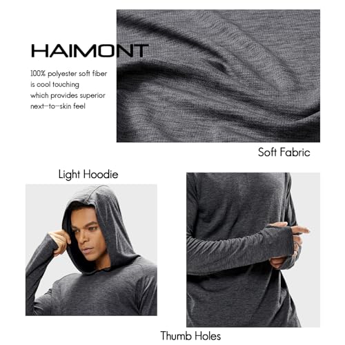 Haimont Men's Sun Hoodie Long Sleeve UPF 50+ UV Protection Fishing Shirt Lightweight Quick Dry Athletic with Thumbholes4
