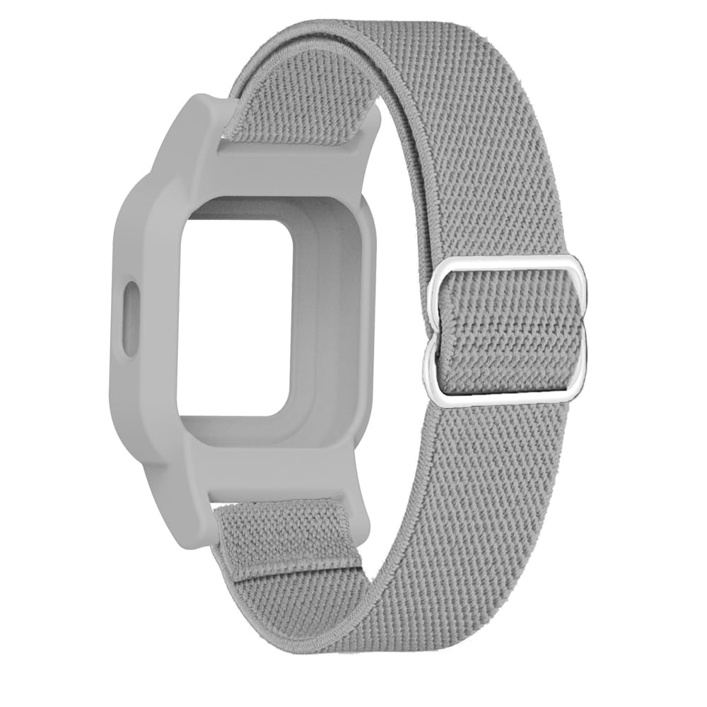 C2D JOY Elastic Loop Strap Compatible with Garmin vivofit jr 3 Replacement Watchband with Case-Grey