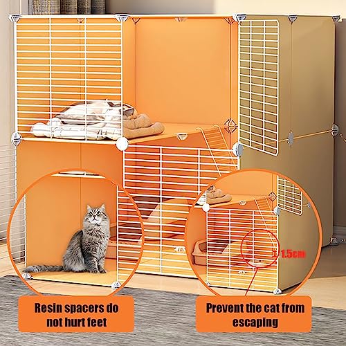 Cage pour chat modulable avec bac à litière intégré et hamac - 8