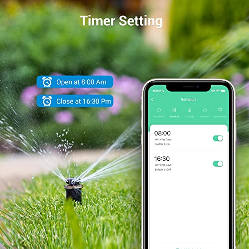 Image of DEWENWILS WiFi Smart Yard Stake Plug with 6 Outlets, Voice Control, Waterproof Power Stake Timer with 6Ft Cord, Alexa&Google Assistant Compatible, 1875W /15A, for Outdoor Decoration Lights