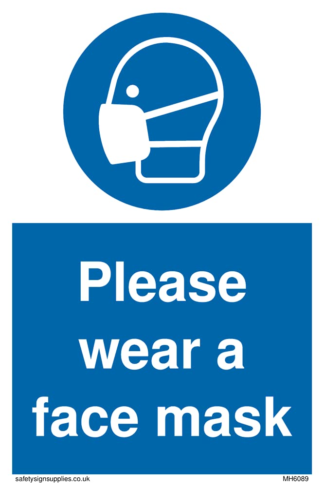 Pack of five - Please wear a face mask Sign - 100x150mm - A6P