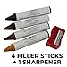 Weiman Wood Repair System Kit - 4 Filler Sticks 4 Touch Up Markers - Floor and Furniture Scratch Fix