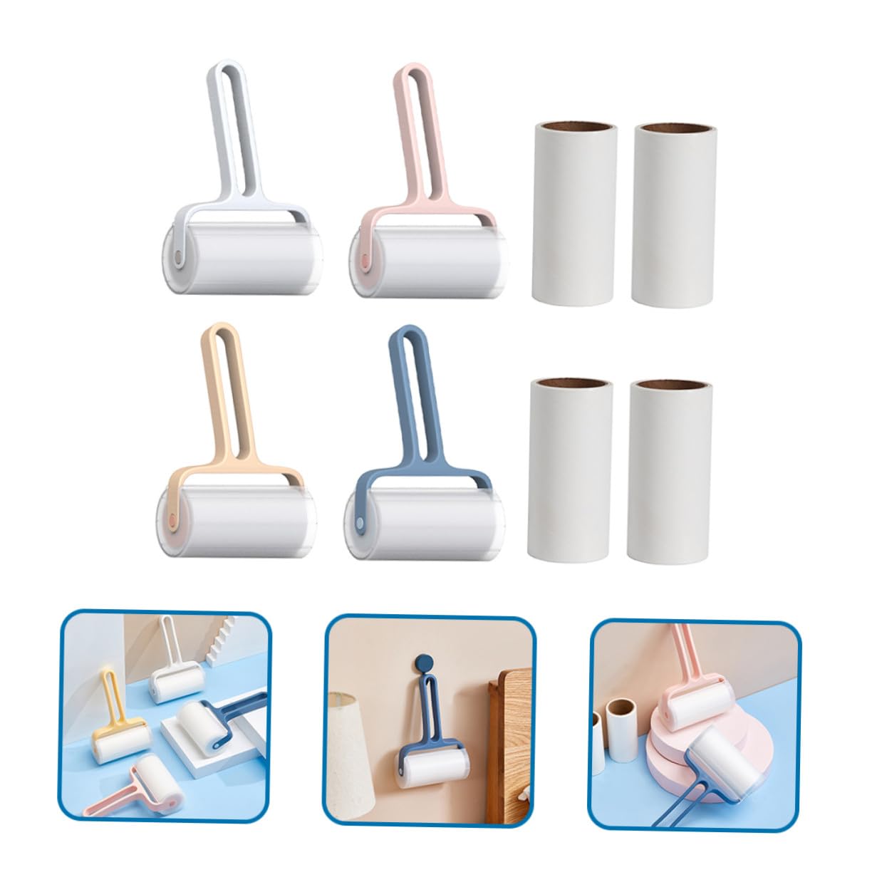 Fusselrolle Tierhaarentferner Selbstreinigend Mit Abnehmbarem Roller Ersatzset 8 Stück Für Kleidung Teppich Sofa Haustiere